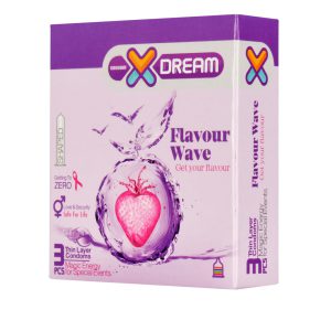 کاندوم ایکس دریم مدل Flavour Wave بسته 3 عددی