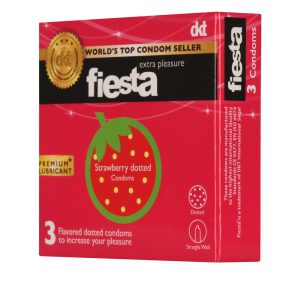 کاندوم فیستا مدل Strawberry Dotted بسته 3 عددی