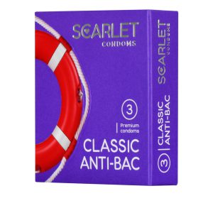 کاندوم کلاسیک اسکارلت مدل Anti-Bac بسته 3 عددی